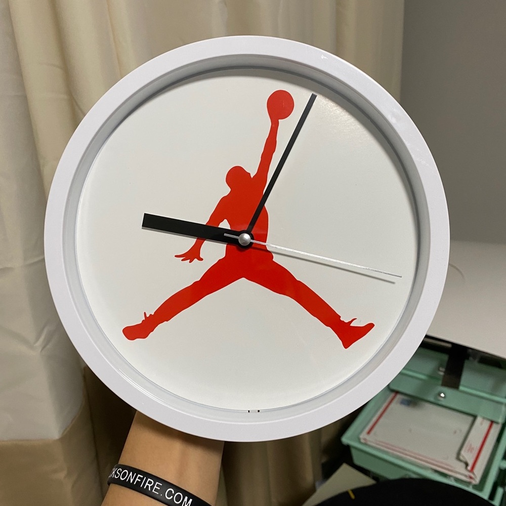 Jumpman wall clock handmade  size 8 3/4